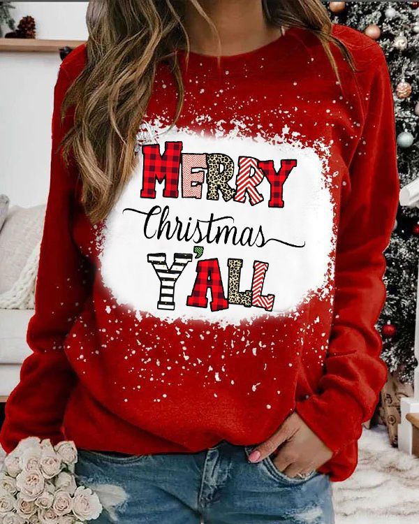 Trendy Women's Winter Sweatshirt New Christmas Fashion Digital Printing Gradient Decoration Breathable Knitted Digital printing 8 724GoShop