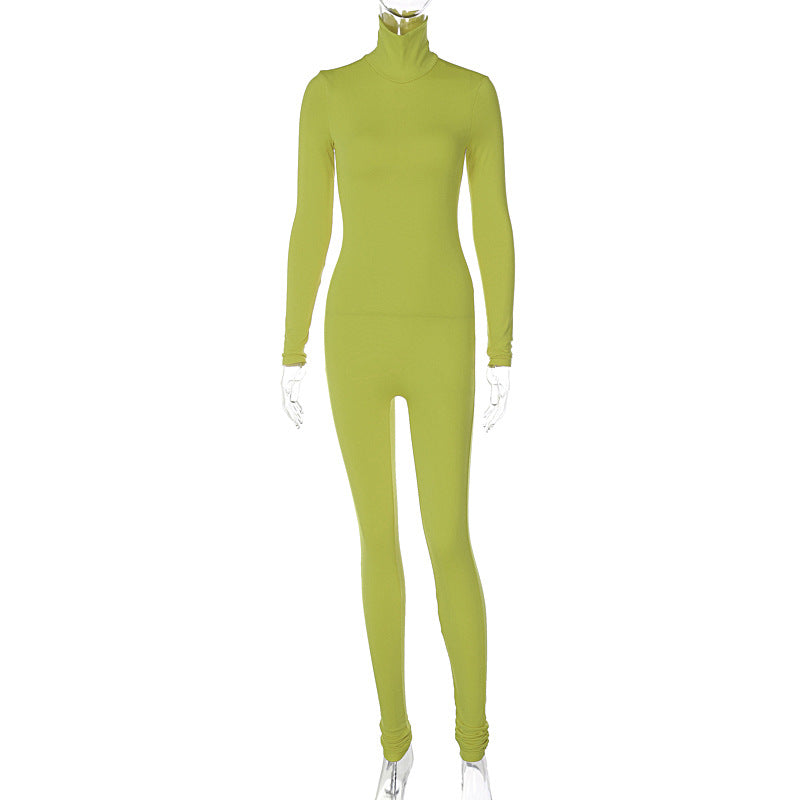 new style One Piece stretch bodycon Jumpsuit green 724GoShop