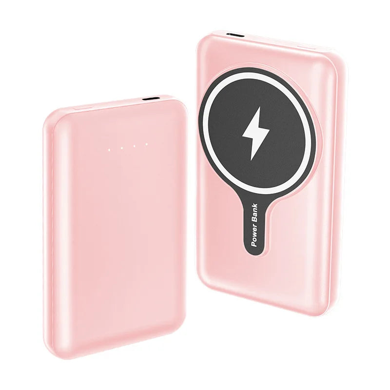 10000mAh Power Bank Mini Portable High Capacity Charger Wireless 10000(mAh) pink 10000mAh 724GoShop