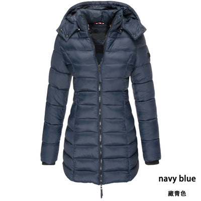 Hooded Women Warm Jacket Fashion NAVY 724GoShop