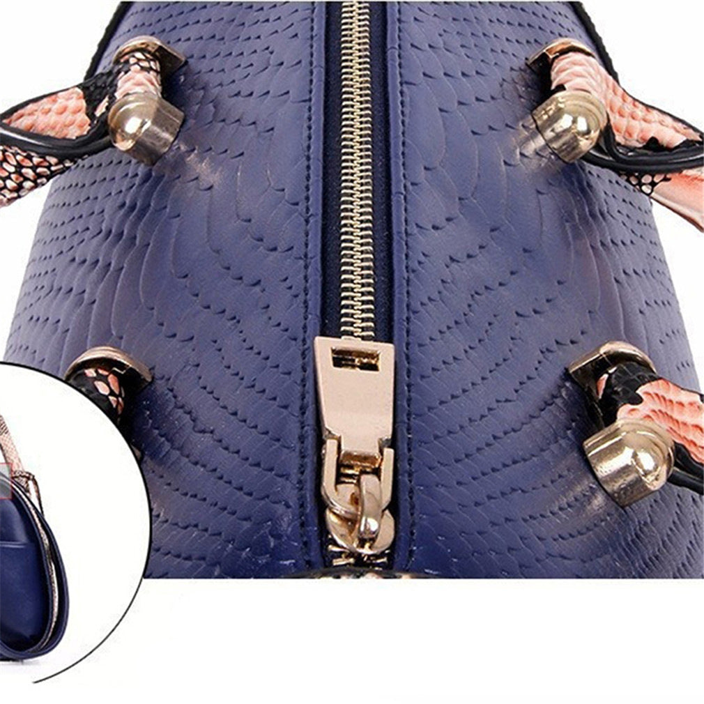 sling bag handbag Large Capacity women hand bag snake Leather boston handbag for women 724GoShop