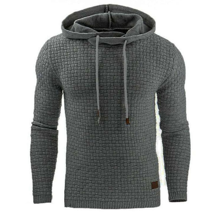 Warm Men Jacquard Fleece Hooded Sweatshirt Autumn Winter Man Hoodie Pullover Long Sleeve Hoodies Male Gym Clothing Dark Gray 724GoShop