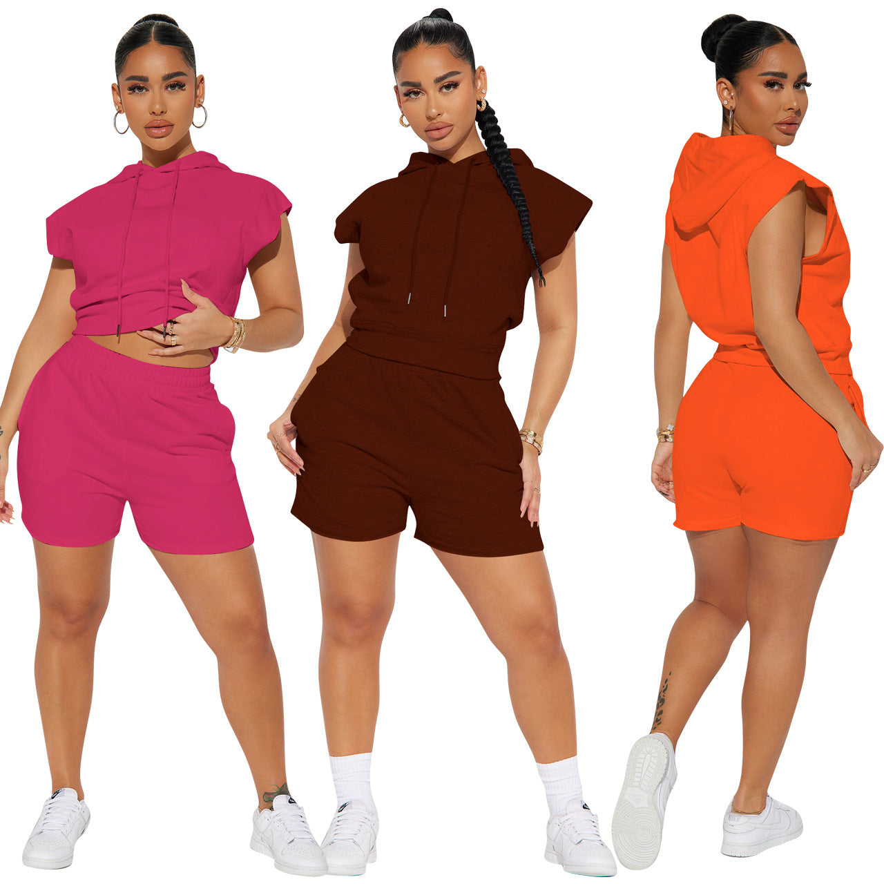 Women Hoodie And Shorts Two Piece women 724GoShop