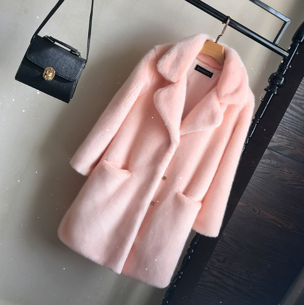 Women Winter Clothes New Fur-Integrated Long Faux Fur Coat Mink Women's Mid-Length Fur Coats For Ladies 724GoShop