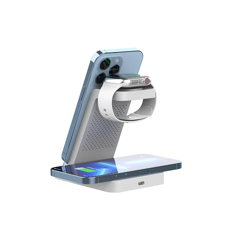 Hot seller 3in1 Wireless Charging Station for iPhone and Qi Mobiles 724GoShop