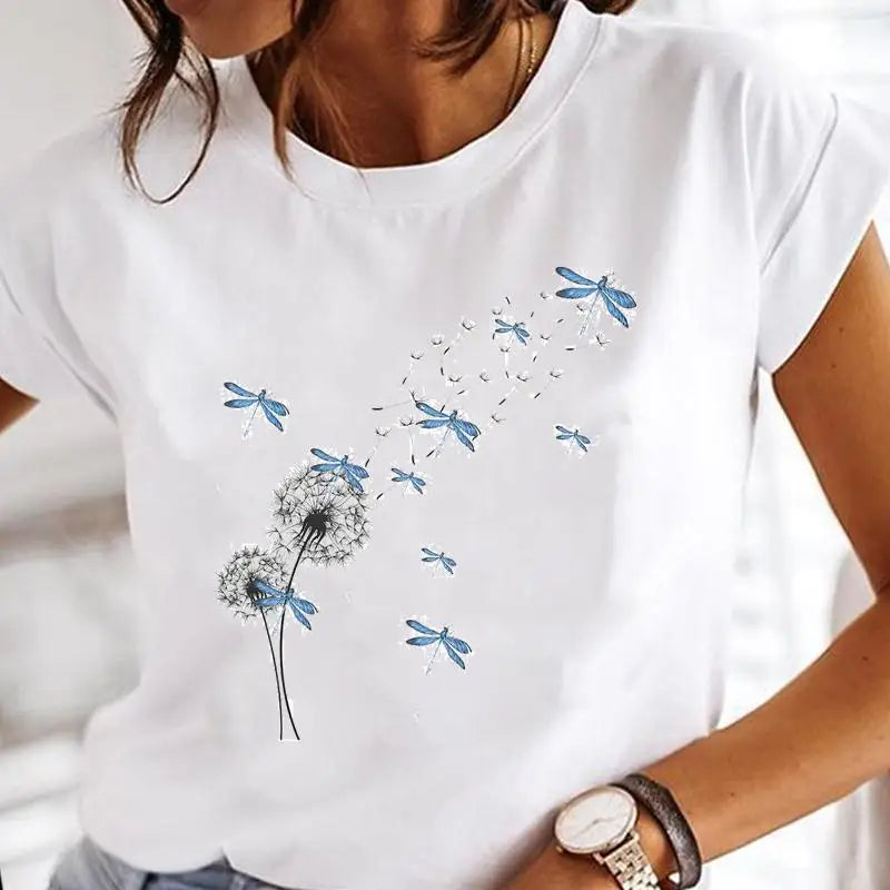 Women Print Clothes Watercolor New Lovely Female Butterfly Tops Graphic T-Shirt Style-18 724GoShop