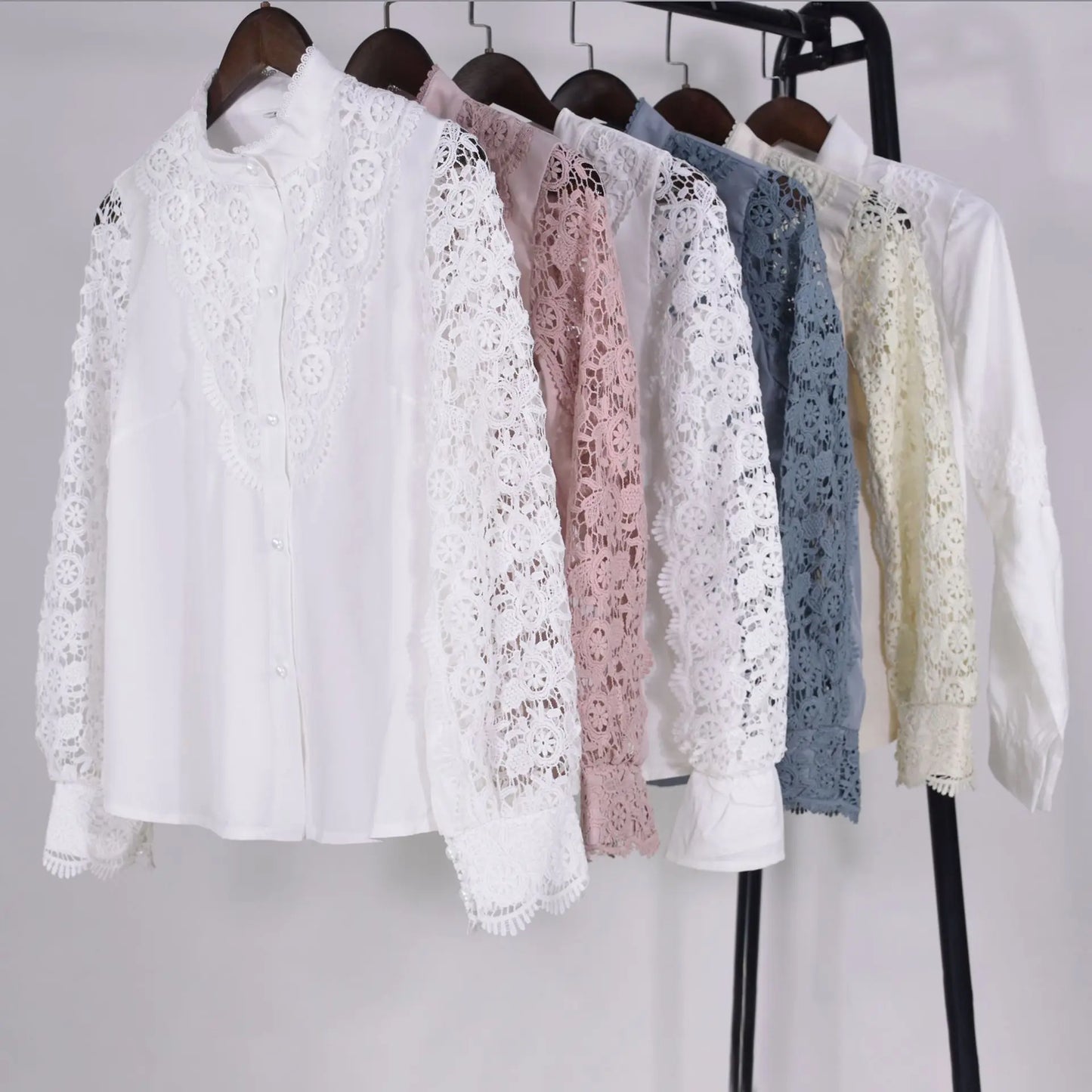 Women Clothing Casual Loose Balloon Sleeve Ladies Crinkle Blouse Tops 724GoShop