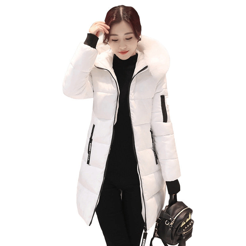 warm hooded cotton-padded winter jackets coats White 724GoShop