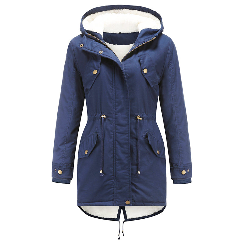 Winter fashion women's hooded pocket jackets NAVY 724GoShop