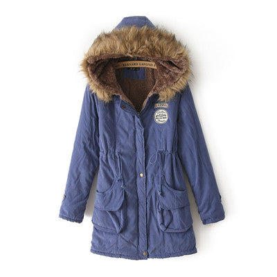 Warm Hooded Parka Jackets for Women baby blue 724GoShop