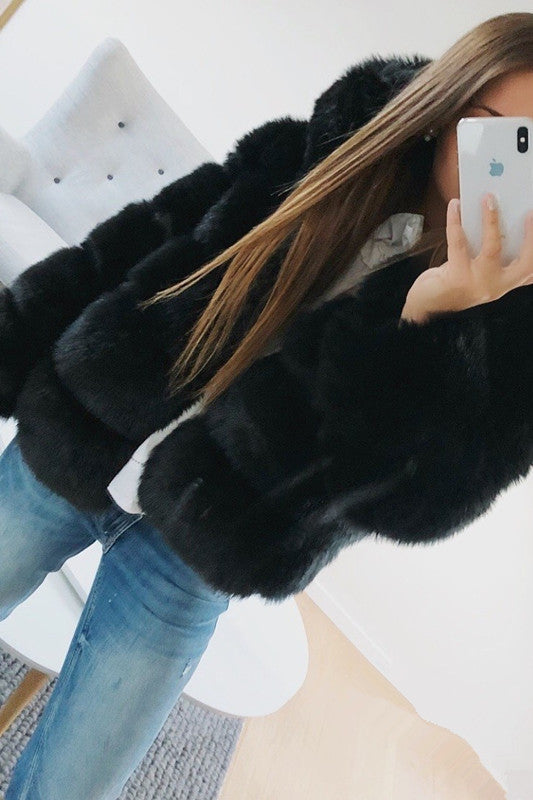 Women winter clothes fashion casual thickened warm fur coat long-sleeve hooded women coats 724GoShop