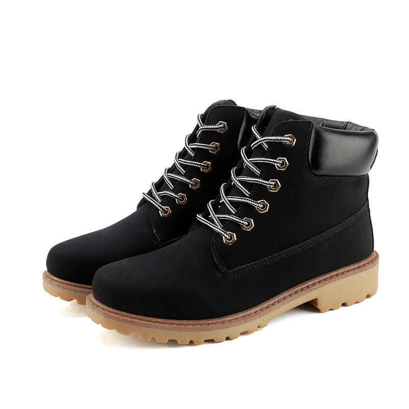 men waterproof men ankle boots Black+plush 724GoShop