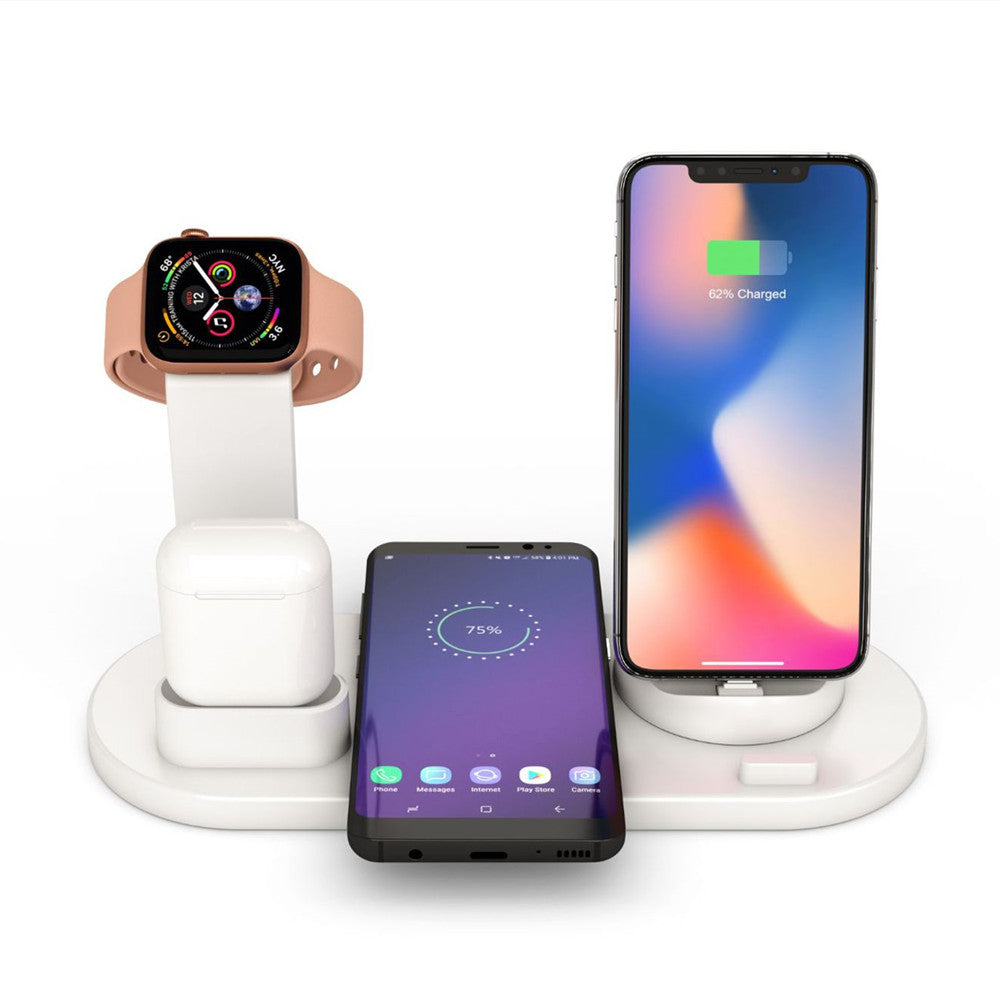 High Quality Wireless Charger 6 in 1 Multifunction Wireless White TYPE-C 724GoShop