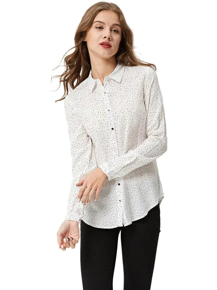 Womens button down Plus Size long sleeve blouse tops Shirts 724GoShop